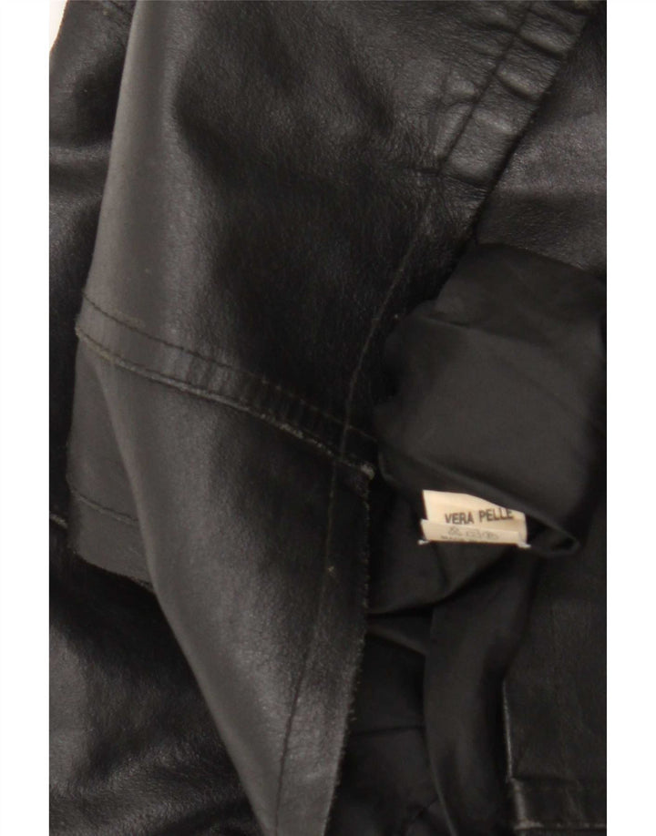 Spago Mens Leather Jacket UK 40 Large Black