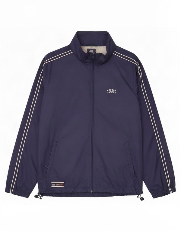 Umbro Mens Hooded Rain Jacket UK 38/40 Medium Navy Blue Nylon