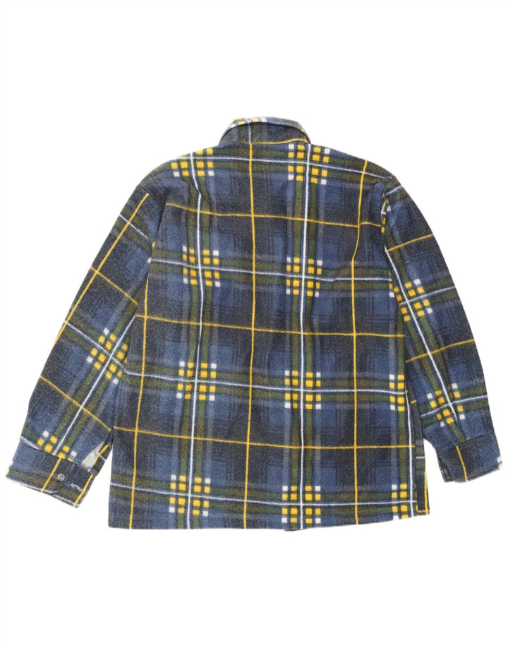 Vintage Mens Flannel Shirt Medium Blue Check