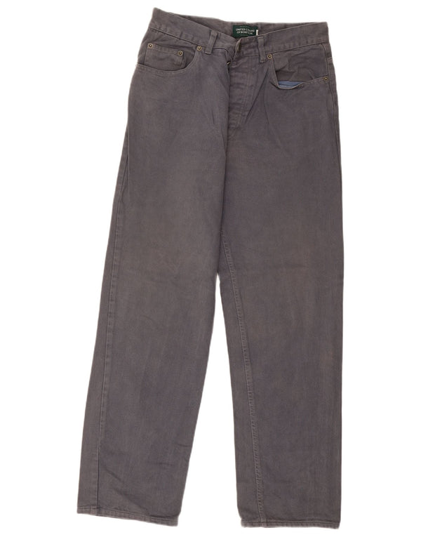 Benetton Mens Straight Casual Trousers IT 46 Small W28 L29 Grey
