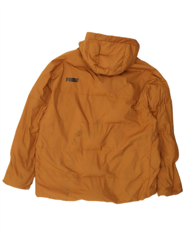 Puma Mens Hooded Padded Jacket UK 42 XL Beige Polyester