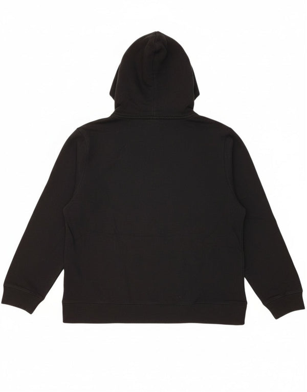 Gap Womens Graphic Hoodie Jumper UK 14 Medium Black Cotton