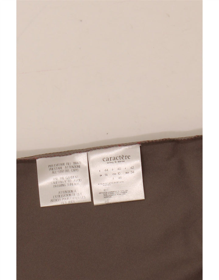 Caractere Womens Slip Dress UK 14 Large Brown Acetate