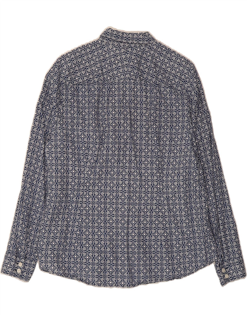 CHARLES TYRWHITT Womens Shirt UK 16 Large  Blue Floral Cotton Vintage Charles Tyrwhitt and Second-Hand Charles Tyrwhitt from Messina Hembry 