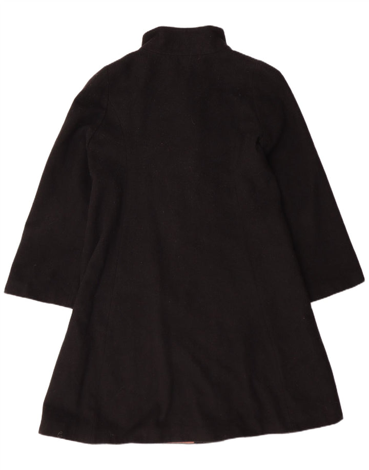 LAURA ASHLEY Womens Overcoat UK 12 Medium  Black Wool