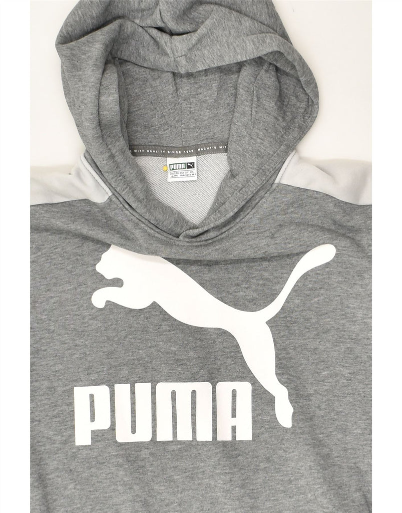 PUMA Boys Graphic Hoodie Jumper 13-14 Years xl  Grey Cotton | Vintage Puma | Thrift | Second-Hand Puma | Used Clothing | Messina Hembry 