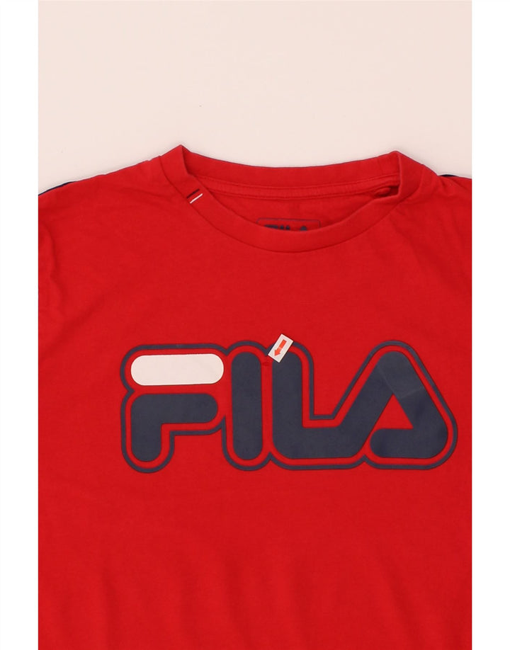 FILA Mens Graphic T-Shirt Top Medium Red Cotton Vintage Fila and Second-Hand Fila from Messina Hembry 