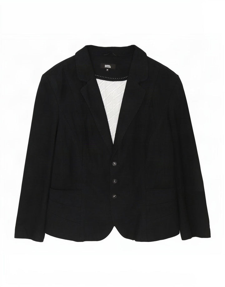 Marks & Spencer Womens 3 Button Blazer Jacket UK 22 3XL Grey Linen