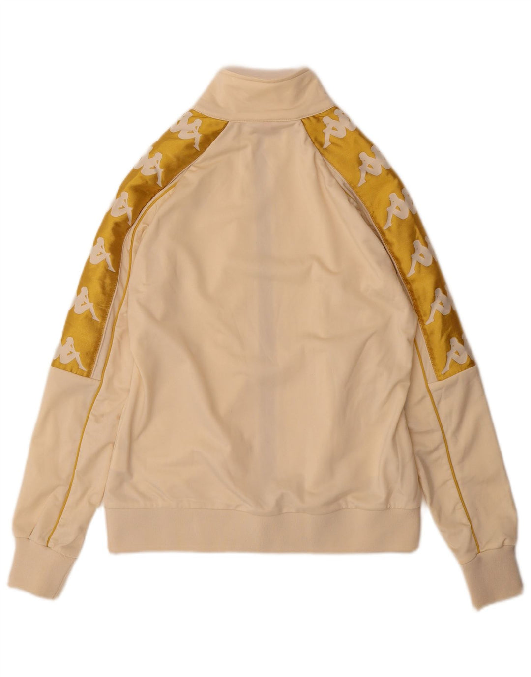 Kappa Womens Graphic Tracksuit Top Jacket UK 10 Small Beige Colourblock