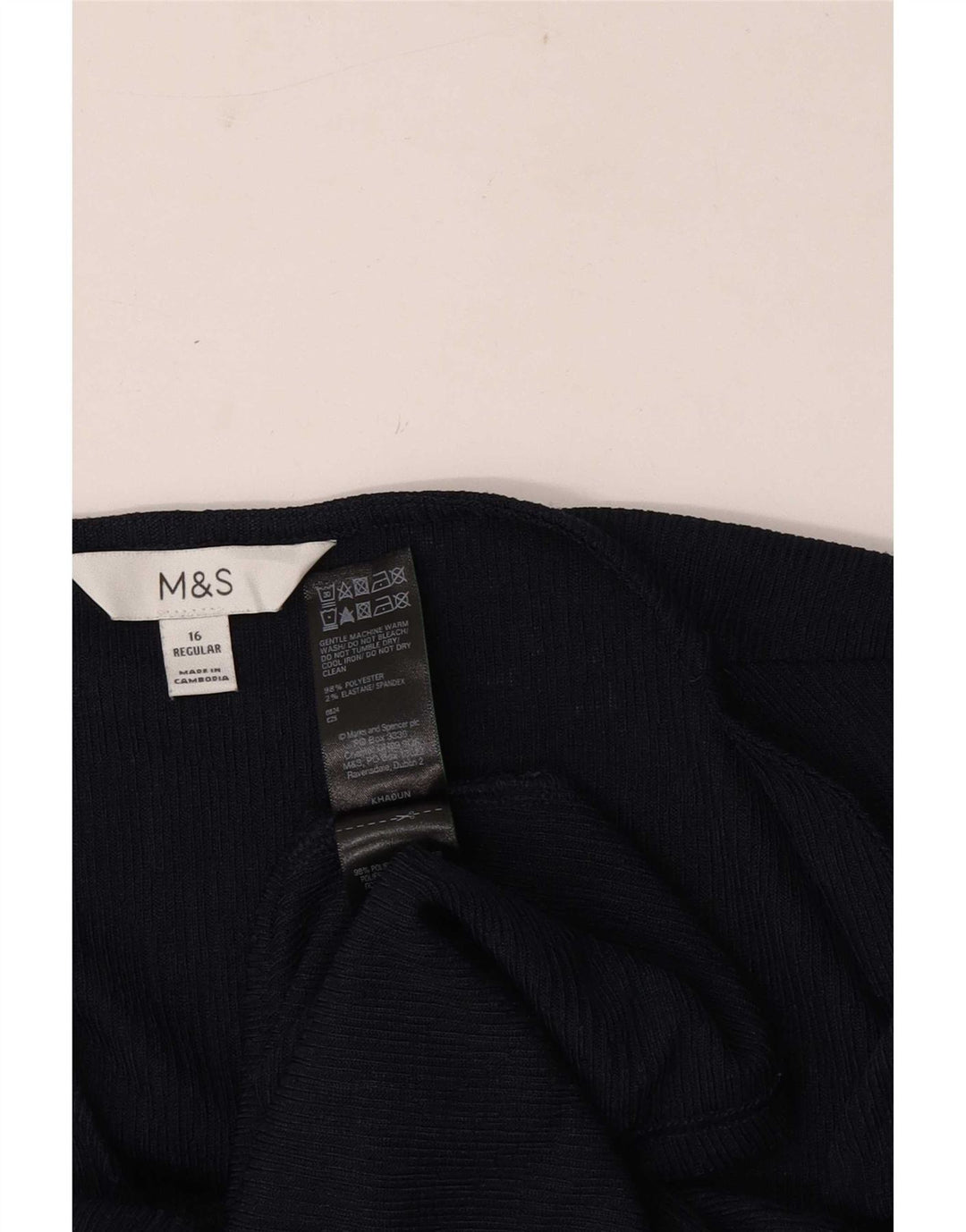 Marks & Spencer Womens Long Sleeve Blouse Top UK 16 Large Navy Blue