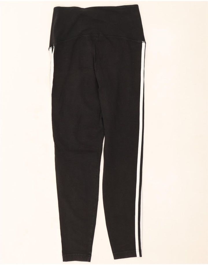 Adidas Womens Leggings UK 12/14 Medium  Black Cotton