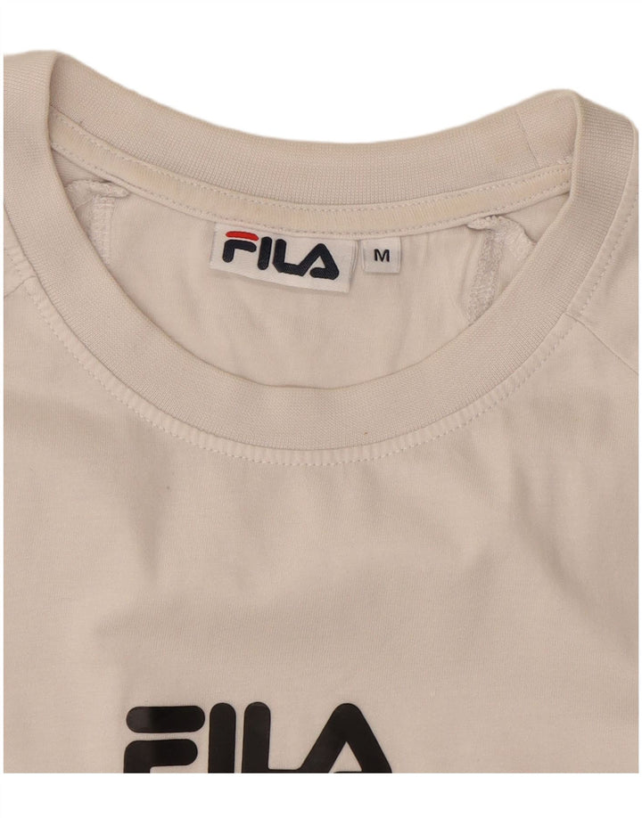 Fila Mens Graphic T-Shirt Top Medium White Colourblock