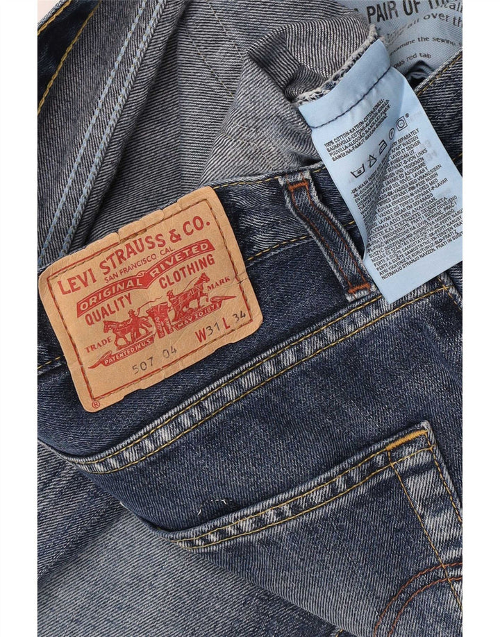 Levi's Mens 507 Bootcut Jeans W31 L34 Blue Cotton