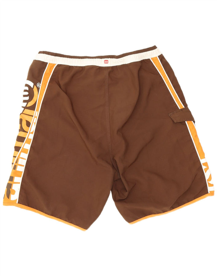 Animal Mens Graphic Swimming Shorts Large White Colourblock Polyester