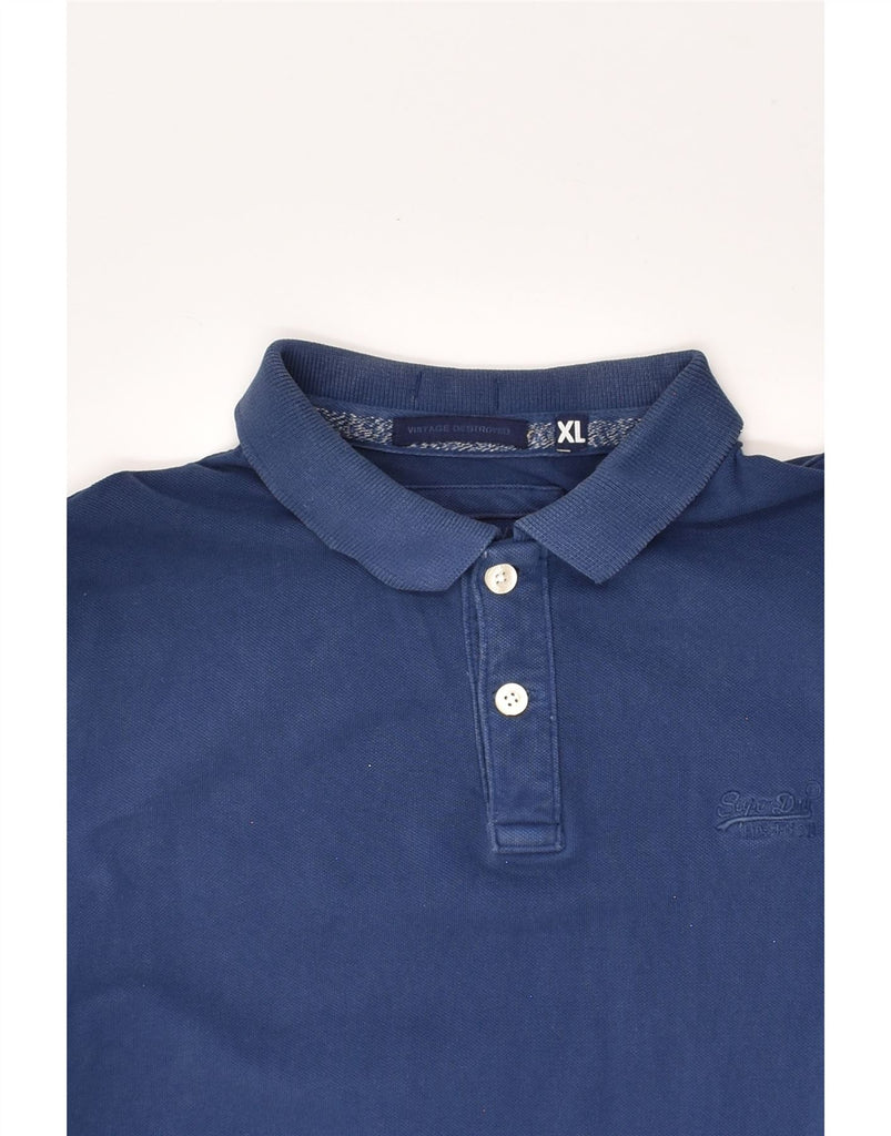 SUPERDRY Mens Vintage Polo Shirt XL Navy Blue Cotton | Vintage Superdry | Thrift | Second-Hand Superdry | Used Clothing | Messina Hembry 