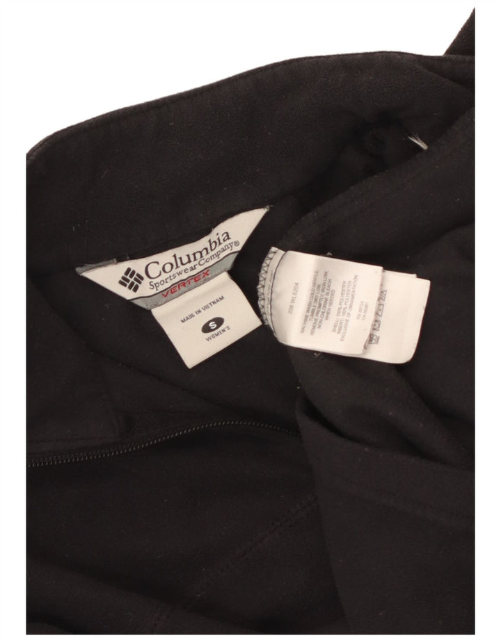 Columbia Womens Zip Neck Fleece Jumper UK 10 Small Black Polyester