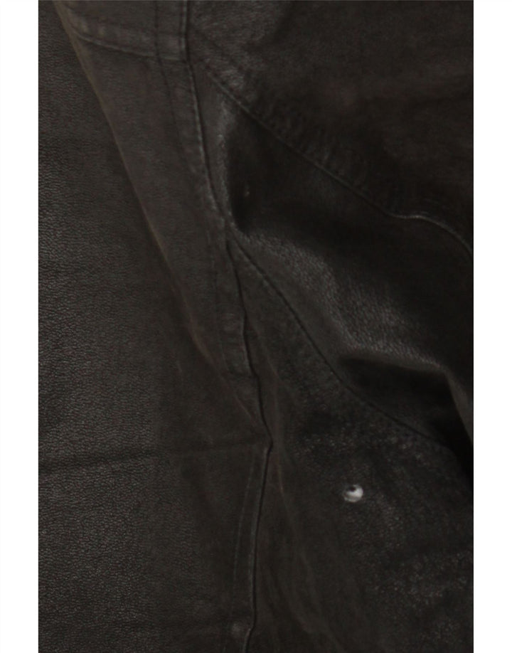 Angelo Litrico Mens Leather Jacket UK 42 XL Black Leather
