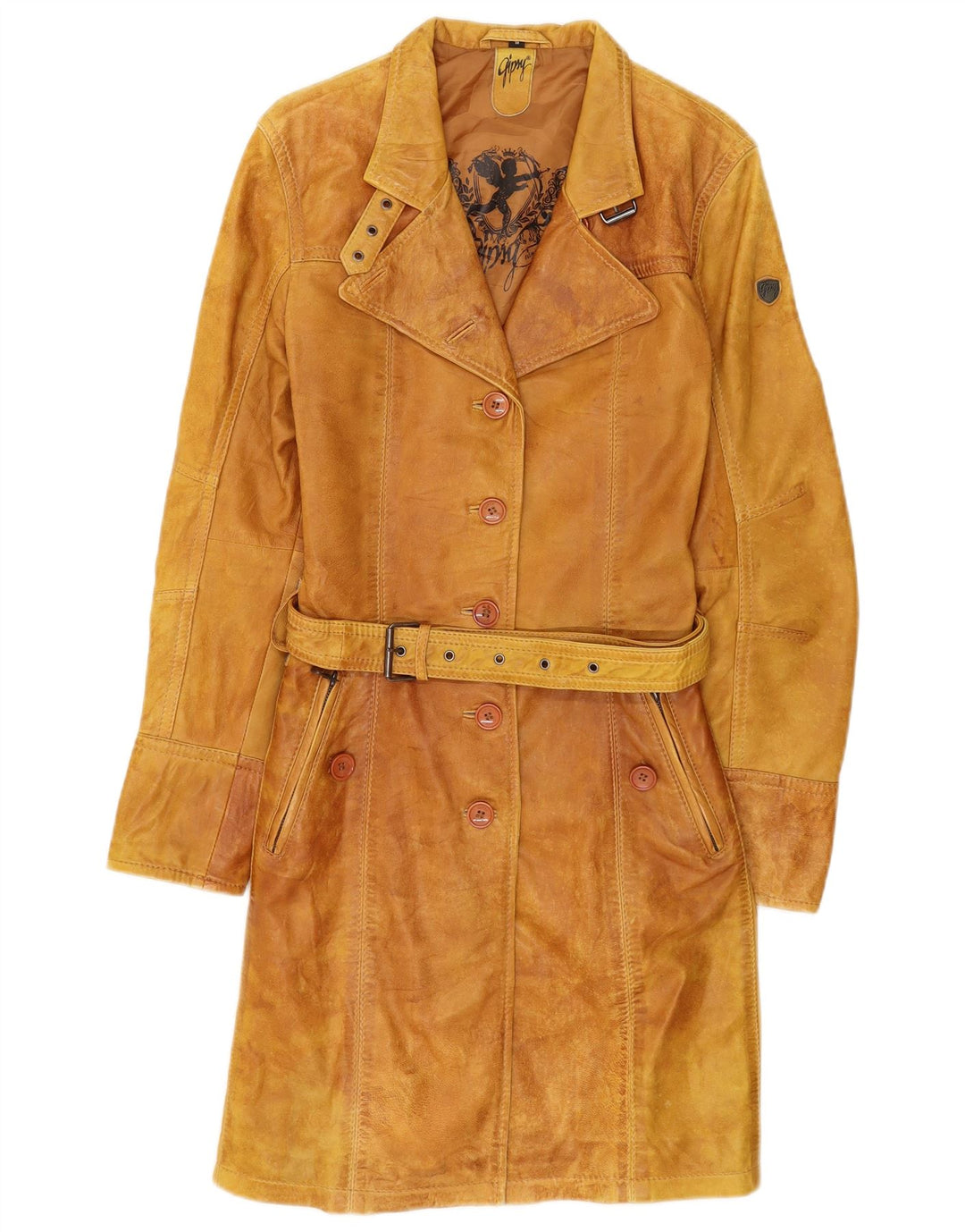 Gipsy Womens Leather Coat UK 12 Medium Brown