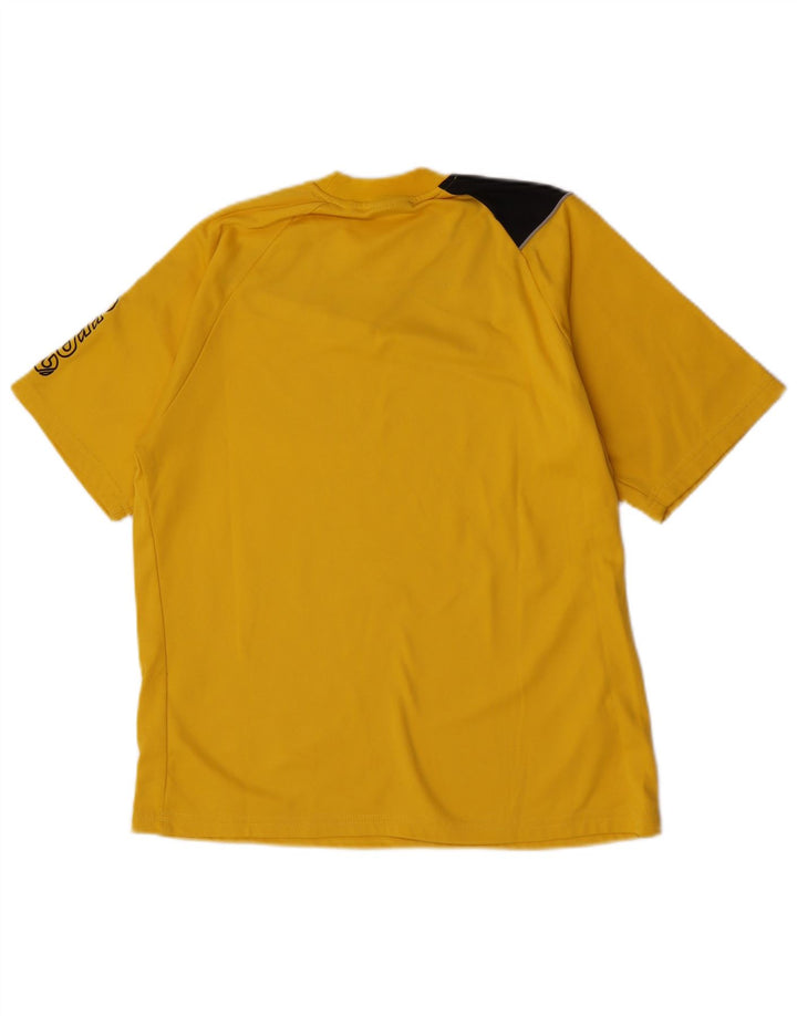 Errea Mens Graphic T-Shirt Top Small Yellow Colourblock Polyester