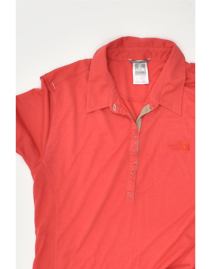 THE NORTH FACE Womens Polo Shirt UK 14 Large Red Polyester | Vintage The North Face | Thrift | Second-Hand The North Face | Used Clothing | Messina Hembry 