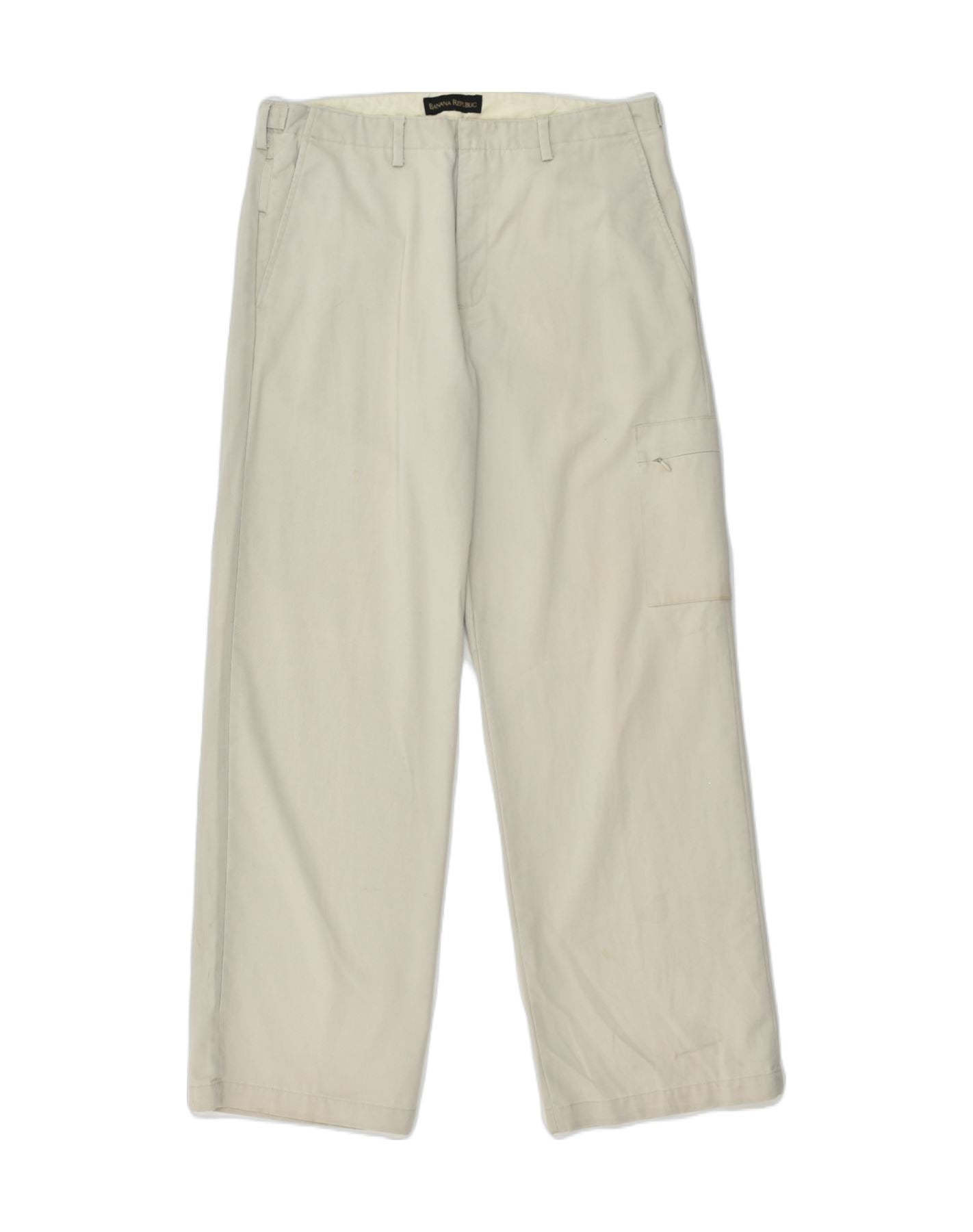 BANANA REPUBLIC Mens Straight Chino Trousers W33 L32 Beige Cotton, Vintage  & Second-Hand Clothing Online