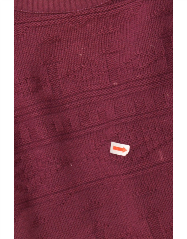 VINTAGE Mens Crew Neck Jumper Sweater Large Burgundy