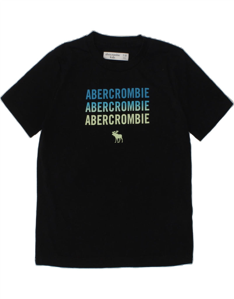 ABERCROMBIE & FITCH Boys Graphic T-Shirt Top 7-8 Years Black Cotton | Vintage Abercrombie & Fitch | Thrift | Second-Hand Abercrombie & Fitch | Used Clothing | Messina Hembry 