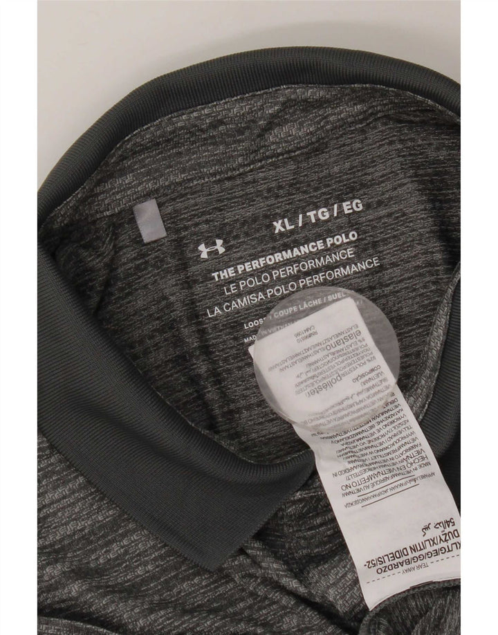 Under Armour Mens Polo Shirt XL Grey Flecked Polyester