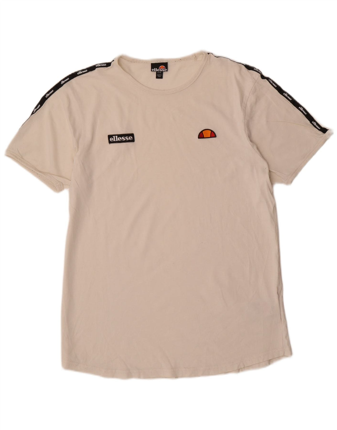 Ellesse Mens Graphic T-Shirt Top XL Off White Cotton