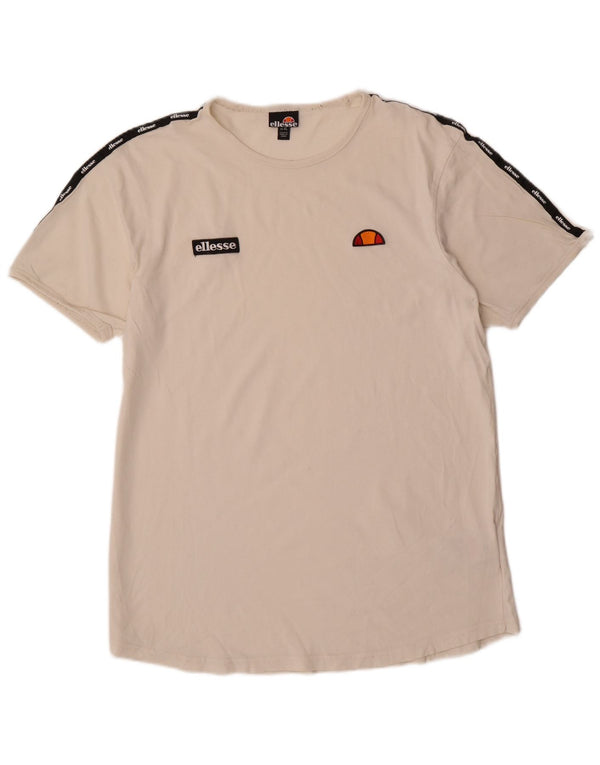 Ellesse Mens Graphic T-Shirt Top XL Off White Cotton