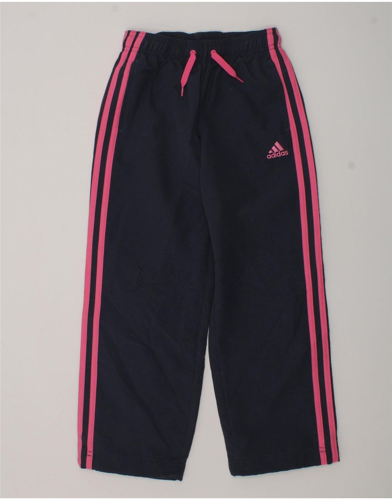 ADIDAS Girls Tracksuit Trousers 6-7 Years Navy Blue Polyester | Vintage Adidas | Thrift | Second-Hand Adidas | Used Clothing | Messina Hembry 