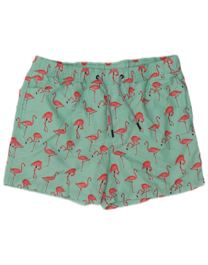 Jack & Jones Mens Flamingo Swimming Shorts Medium  Green Polyester