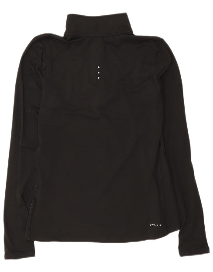 Nike Womens Dri Fit Zip Neck Pullover Tracksuit Top UK 10 Small Black