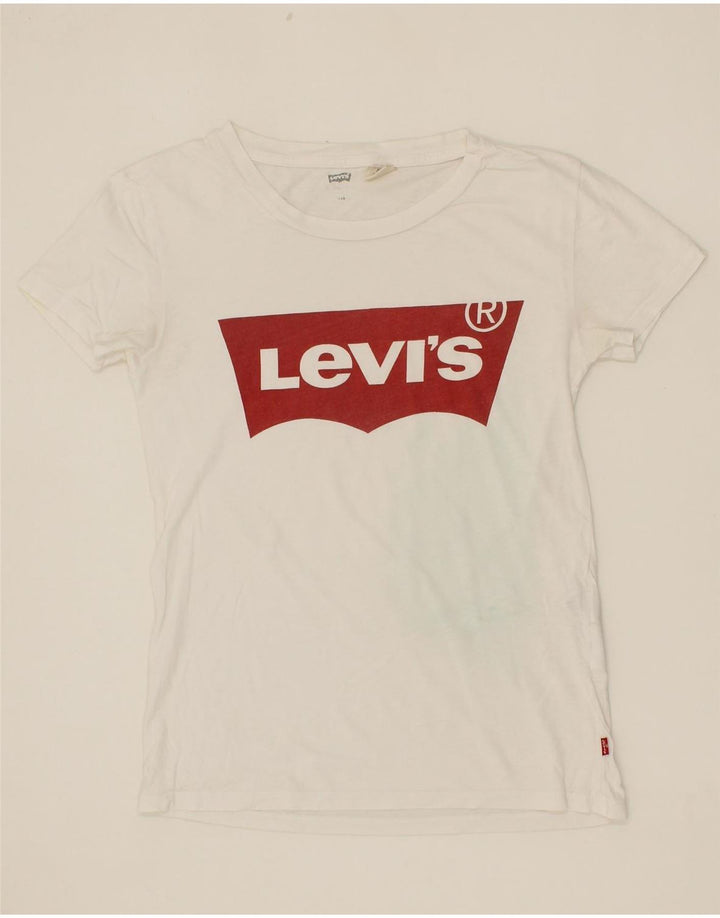 LEVI'S Womens Graphic T-Shirt Top UK 2 2XS White Vintage Levi's and Second-Hand Levi's from Messina Hembry 