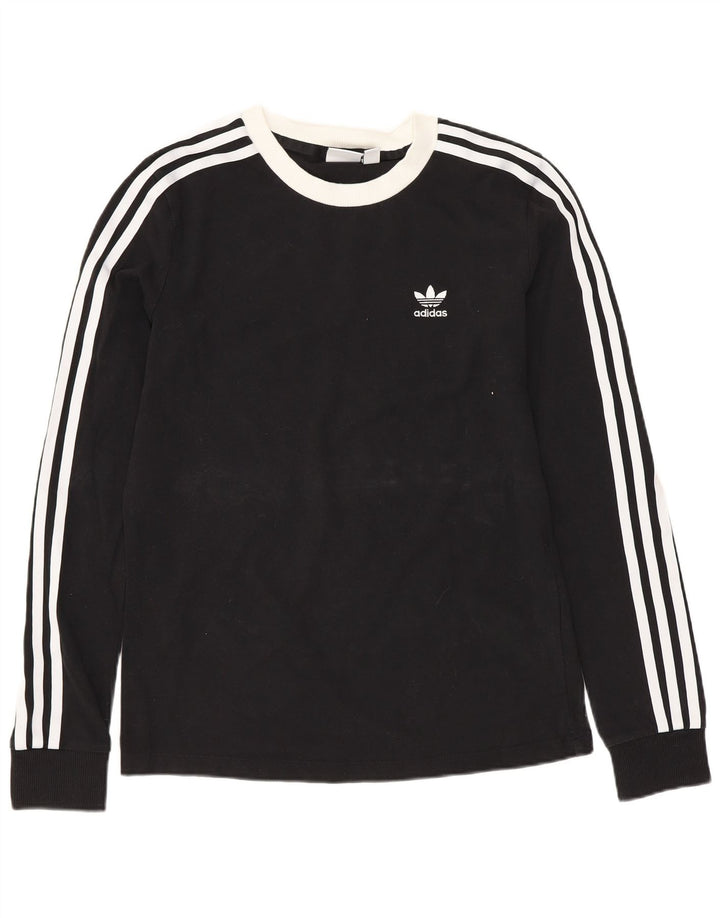 ADIDAS Womens Top Long Sleeve UK 6 XS  Black Cotton