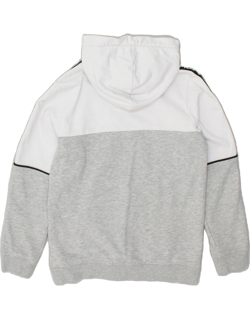 FILA Boys Graphic Hoodie Jumper 11-12 Years Grey Colourblock Cotton | Vintage Fila | Thrift | Second-Hand Fila | Used Clothing | Messina Hembry 