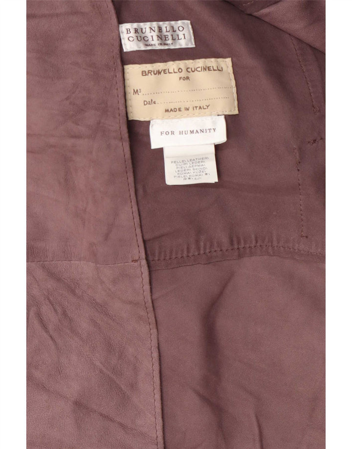 Brunello Cucinelli Womens Sleeveless Suede Trench Coat IT 42 Medium Brown