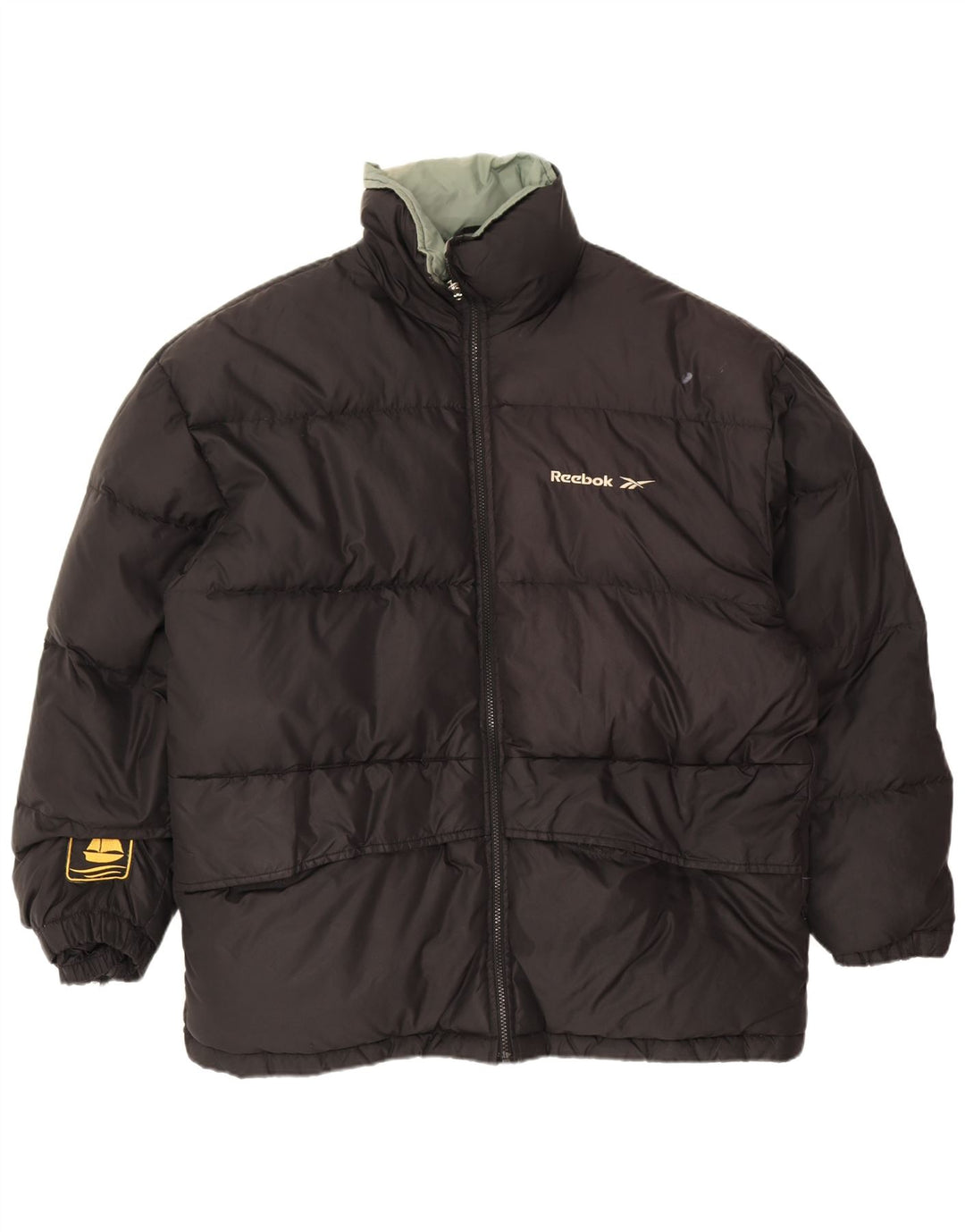 Reebok Mens Loose Fit Padded Jacket UK 38 Medium Black Nylon