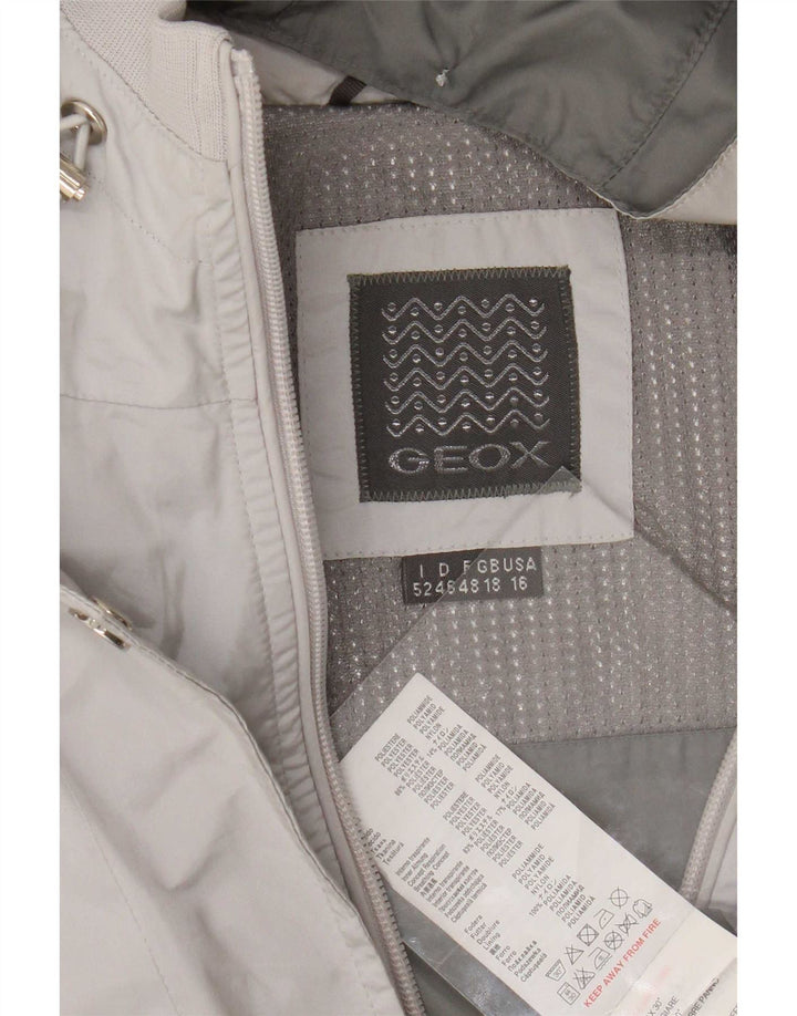 Geox Womens Respira Hooded Utility Jacket UK 18 XL Grey Polyester