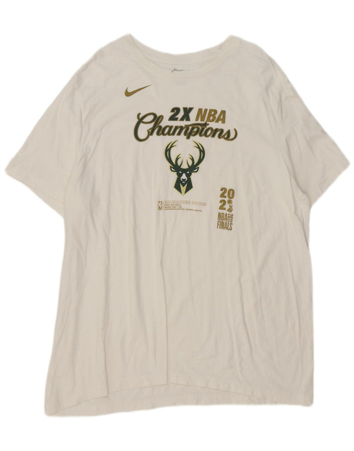 Nike Mens Milwaukee Bucks Graphic T-Shirt Top 2XL White