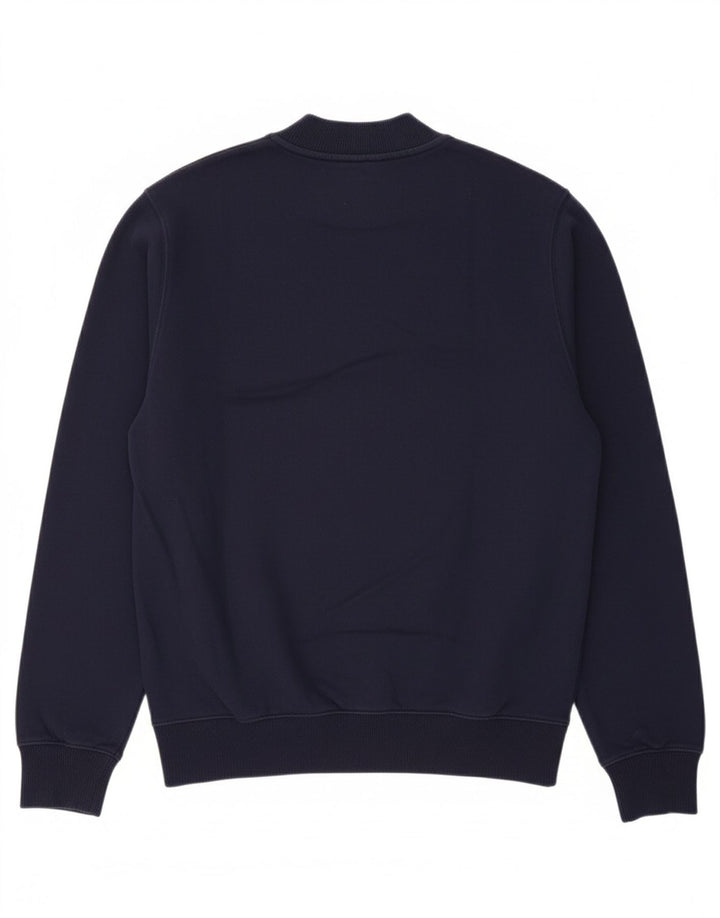 TOMMY HILFIGER Mens Graphic Sweatshirt Jumper Small Navy Blue Colourblock Vintage Tommy Hilfiger and Second-Hand Tommy Hilfiger from Messina Hembry 
