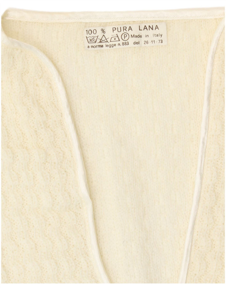 Vintage Womens Cardigan Sweater UK 16 Large Off White Wool