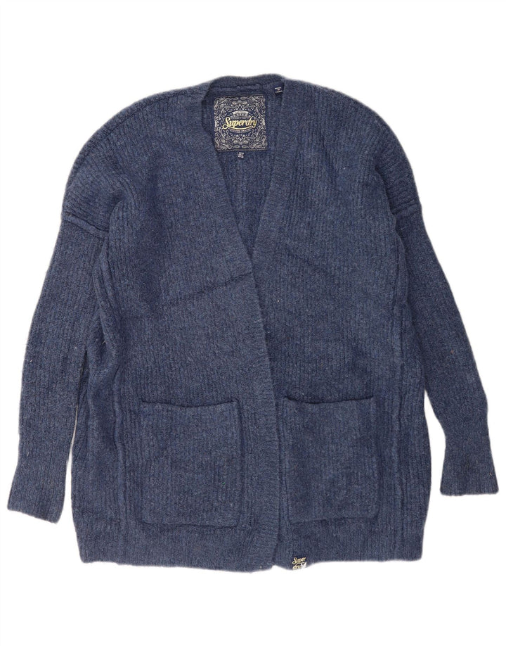 Superdry Womens Oversized Cardigan Sweater UK 10 Small Blue Acrylic