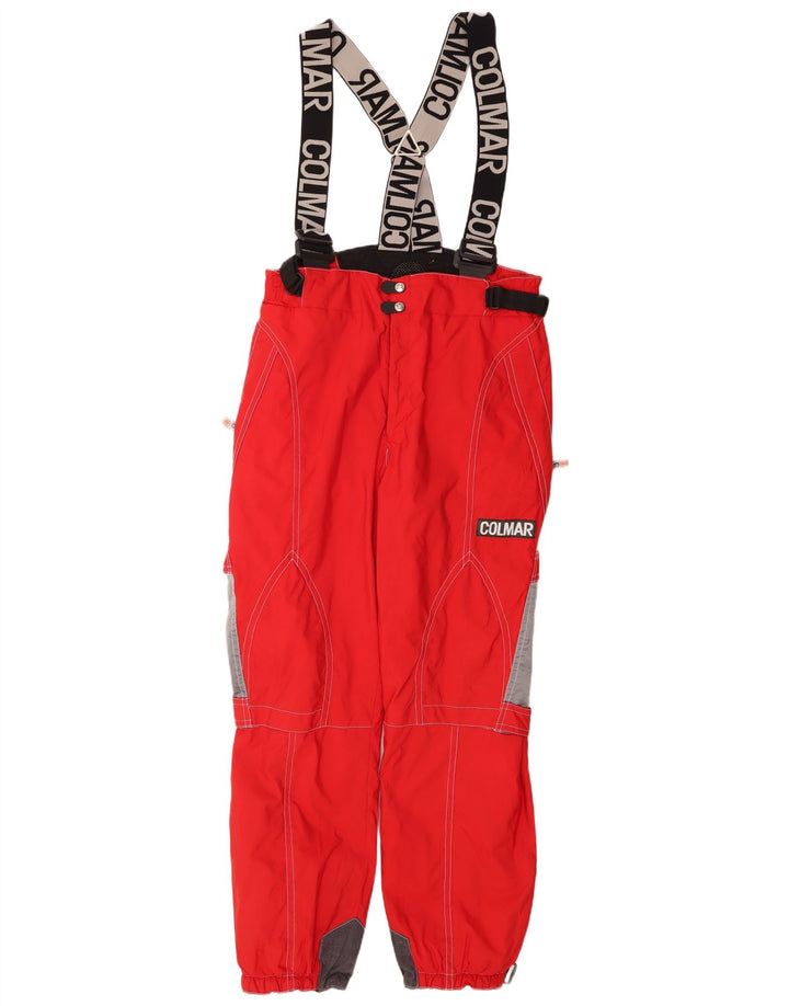 Colmar Mens Graphic Dungarees Ski Trousers EU 52 Large Red Colourblock