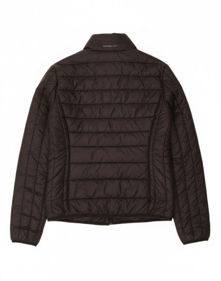 Calvin Klein Jeans Womens Reversible Jacket UK 14 Medium Black Polyamide