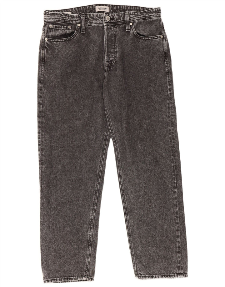 Jack & Jones Mens Tapered Jeans W33 L30 Grey Cotton
