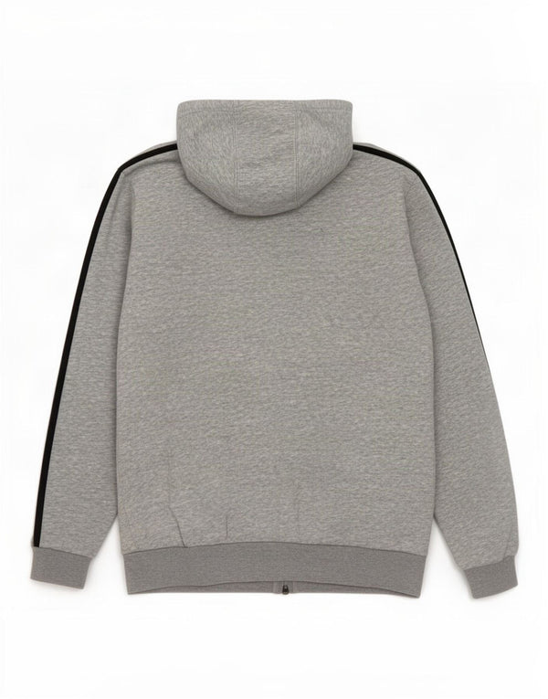 Adidas Boys Zip Hoodie Sweater 13-14 Years Grey Flecked Cotton
