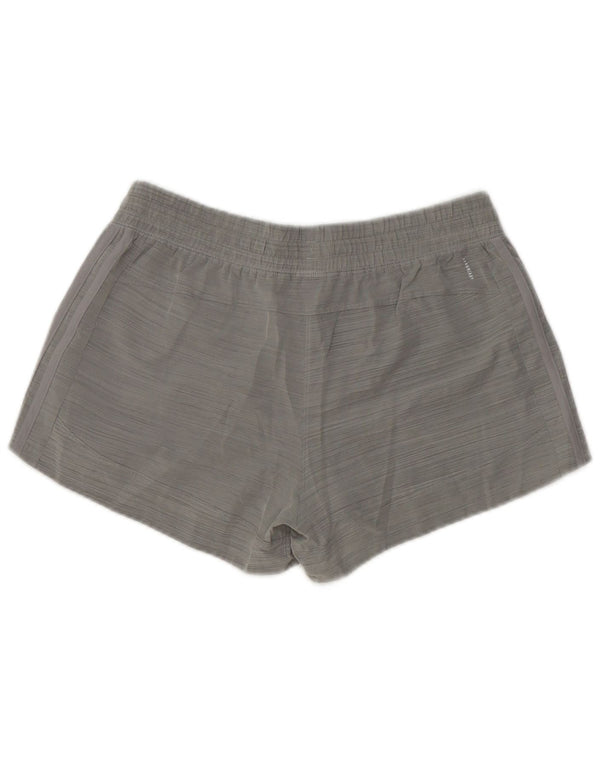 Adidas Womens Sport Shorts UK 12/14 Medium Grey Pinstripe Polyester