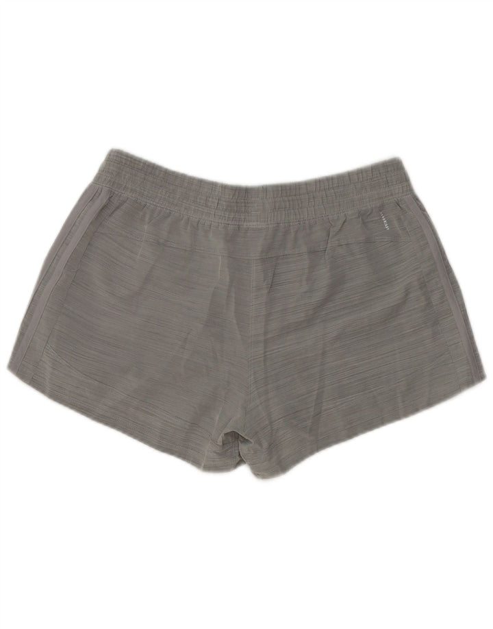 Adidas Womens Sport Shorts UK 12/14 Medium Grey Pinstripe Polyester