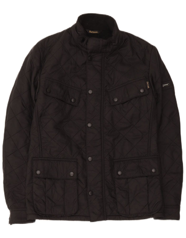 Barbour Mens Quilted Jacket UK 36 Small Black Polyester